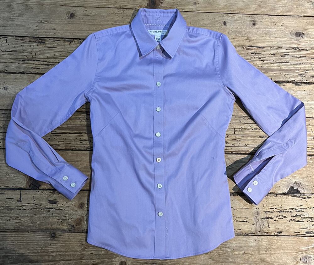 Banana Republic Womens Size 2 Lilac Long Sleeve Button-up Blouse NWOT